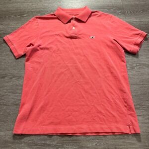 Vineyard Vines Polo Shirt Mens Small Pink Blue Whale Logo 100% Cotton Pique